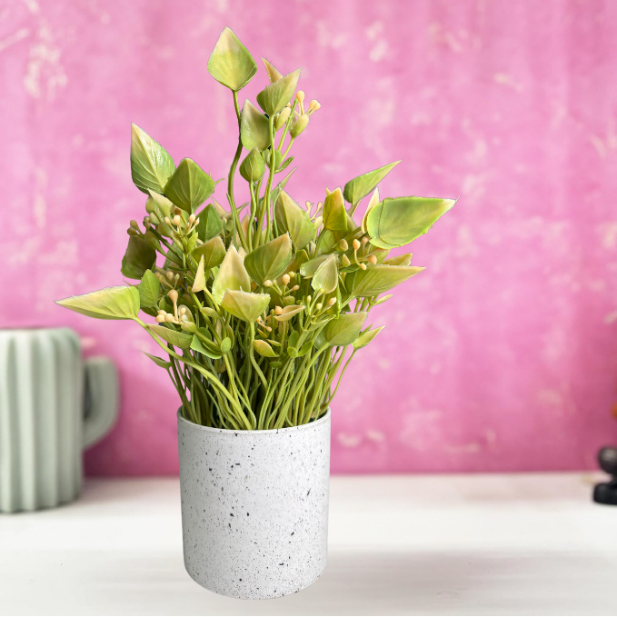 De Gardenia Artificial Rubber Plant – Small Faux Potted Plant for Tabletop, Home, Bathroom & Office Décor | Indoor Decorative Greenery