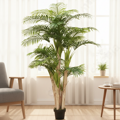 De Gardenia Areca Palm X5 – 220 cm Tall Artificial Plant Without Pot | Lifelike Faux Tropical Greenery for Home & Office