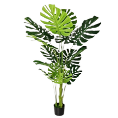 De Gardenia Monstera Plant – 150 cm Tall Artificial Plant with 15 Lifelike Leaves Without Pot | Lifelike Faux Tropical Greenery for Home & Office