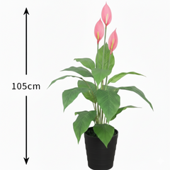 De Gardenia 105CM Artificial Spathe Plant (Orange/Pink/White) – Tall Decorative Faux Flowering Plant for Home, Office & Event Décor