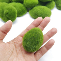 De Gardenia Artificial Moss Rocks – 24 PCS in 3 Sizes | Green Moss Balls & Decorative Stones for Fairy Gardens, Crafts & Floral Decor