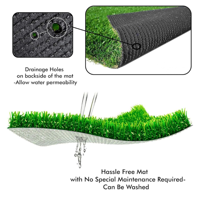 De Gardenia 35MM Artificial Grass Carpet – 6.6 × 8 ft | Premium Green Turf for Balcony, Garden & Indoor Use | Waterproof, UV-Resistant & Skin-Friendly