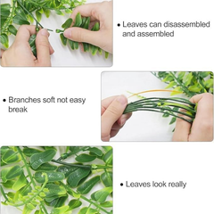 De Gardenia Artificial Hanging Fern Vine – Pack of 4 Faux Ivy Leaf Strands for Indoor & Outdoor Greenery Decor | Balcony, Garden, Living Room & Bedroom Decoration