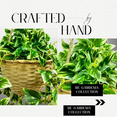 De Gardenia Artificial Hanging Plants – Fern Vine & Multicolor Flowers | Faux Greenery for Indoor, Balcony & Garden | With Plastic & Wooden Pot