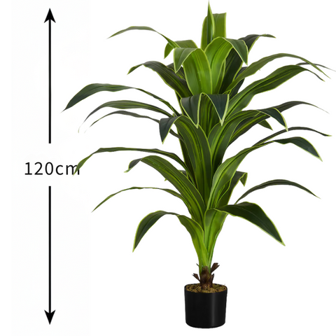 De Gardenia 120CM Artificial Dracaena Green Plant (Without Pot) – Tall Lifelike Decorative Plant for Home, Office & Indoor Décor