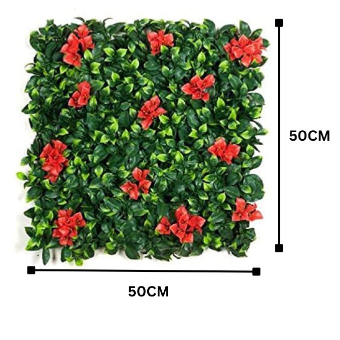 De Gardenia 50x50 cm Artificial Greenery Wall Panel – Lush Faux Vertical Garden Mat for Wall, Balcony & Home Décor