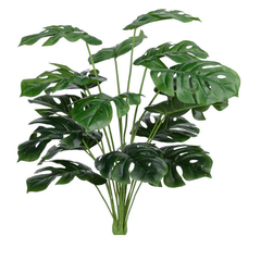 De Gardenia Artificial Money Plant – 55 cm Tall Faux Monstera Palm Leaves | Without Pot | Lifelike Green Decorative Plant for Home & Office Interiors