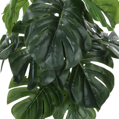 De Gardenia Artificial Money Plant – 55 cm Tall Faux Monstera Palm Leaves | Without Pot | Lifelike Green Decorative Plant for Home & Office Interiors