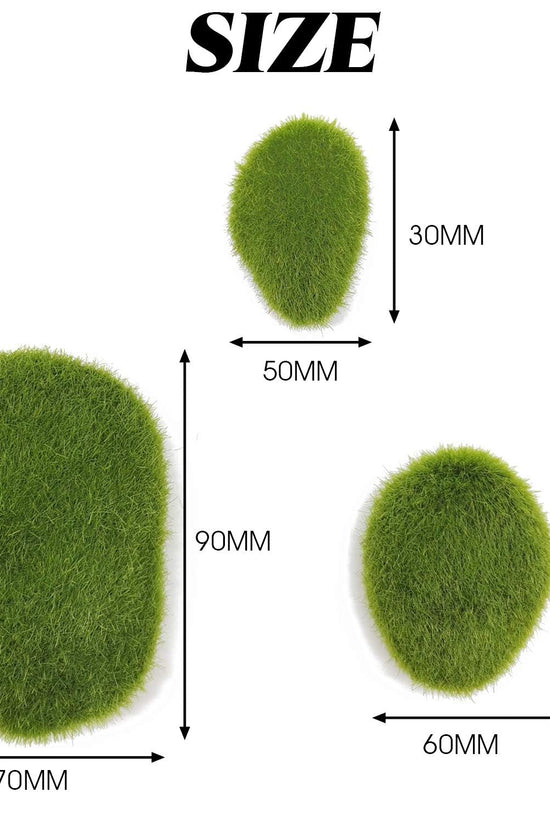 De Gardenia Artificial Moss Rocks – 24 PCS in 3 Sizes | Green Moss Balls & Decorative Stones for Fairy Gardens, Crafts & Floral Decor
