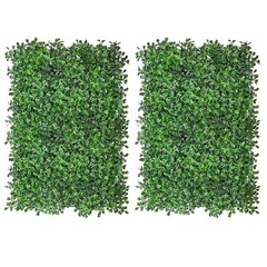 De Gardenia 2 Pieces 24"x16" Artificial Boxwood Panels – Faux Grass Wall Panels for Green Wall Decor, Fence, Garden, Wedding & Backyard Decoration