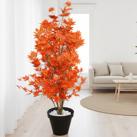 De Gardenia 150CM Artificial Japanese Maple Orange (Without Pot) – Lifelike Decorative Tree for Home, Office & Indoor Décor