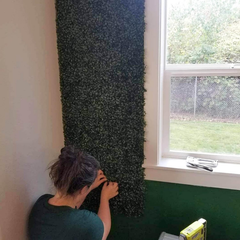 De Gardenia 2 Pieces 24"x16" Artificial Boxwood Panels – Faux Grass Wall Panels for Green Wall Decor, Fence, Garden, Wedding & Backyard Decoration