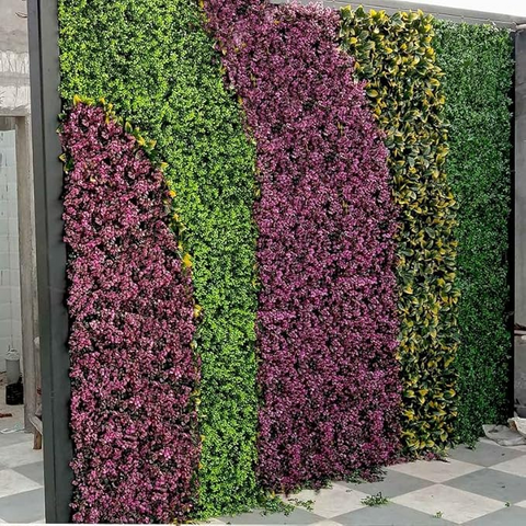 De Gardenia 50x50 cm Artificial Greenery Wall Panel – Lush Faux Vertical Garden Mat for Wall, Balcony & Home Décor