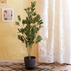 De Gardenia 150CM Artificial Croton White/Gray (Without Pot) – Lifelike Tall Decorative Plant for Home, Office & Indoor Décor