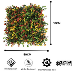 De Gardenia 50x50 cm Artificial Greenery Wall Panel – Lush Faux Vertical Garden Mat for Wall, Balcony & Home Décor