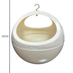 De Gardenia Round Hanging Planters with Metal Chain | White Crystal Plastic Flower Pots for Home, Garden & Balcony | Stylish Indoor & Outdoor Hanging Baskets – Pack of 4, 5 & 6