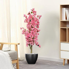 De Gardenia Artificial Bougainvillea Tree – 5.7 Feet Tall | Faux Flowering Tree with Pink Blooms for Home, Balcony & Office Décor | Indoor Outdoor UV Resistant Decorative Plant Without Pot