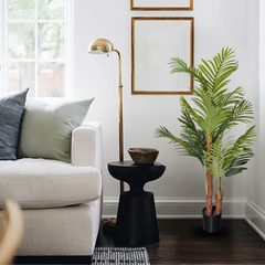 De Gardenia 150 cm Artificial Areca Palm Tree with Tall Black Planter – Indoor Decorative Faux Plant for Home & Office