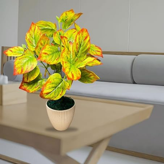 De Gardenia Artificial Money Plant | 18" Tall Realistic Faux Ornamental Tree | Indoor Decorative Green Plant for Home, Shop & Office (Pot Not Included)