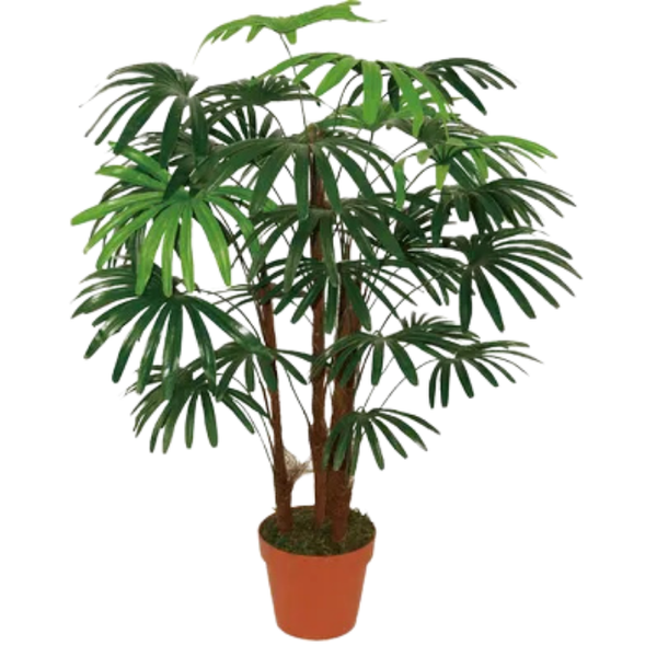 De Gardenia 95CM Artificial Rhapis Palm X4 (Without Pot) – Lifelike Tropical Decorative Plant for Home & Office