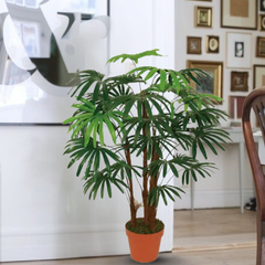 De Gardenia 95CM Artificial Rhapis Palm X4 (Without Pot) – Lifelike Tropical Decorative Plant for Home & Office