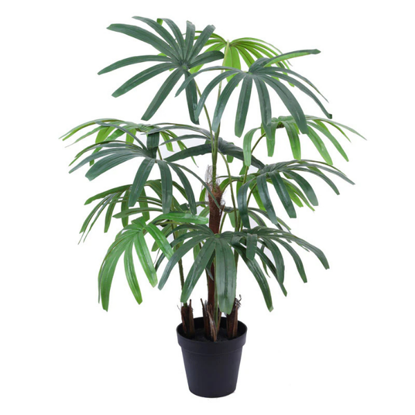 De Gardenia 100CM Artificial Rhapis Palm 10 Leaves with Pot – Lifelike Decorative Tropical Plant for Home & Office