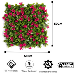 De Gardenia 50x50 cm Artificial Greenery Wall Panel – Lush Faux Vertical Garden Mat for Wall, Balcony & Home Décor