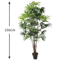 De Gardenia 150CM Artificial Rhapis Palm (Without Pot) – Tall Lifelike Tropical Plant for Home, Office & Indoor Décor