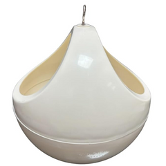 De Gardenia Round Hanging Planters with Metal Chain | White Crystal Plastic Flower Pots for Home, Garden & Balcony | Stylish Indoor & Outdoor Hanging Baskets – Pack of 4, 5 & 6