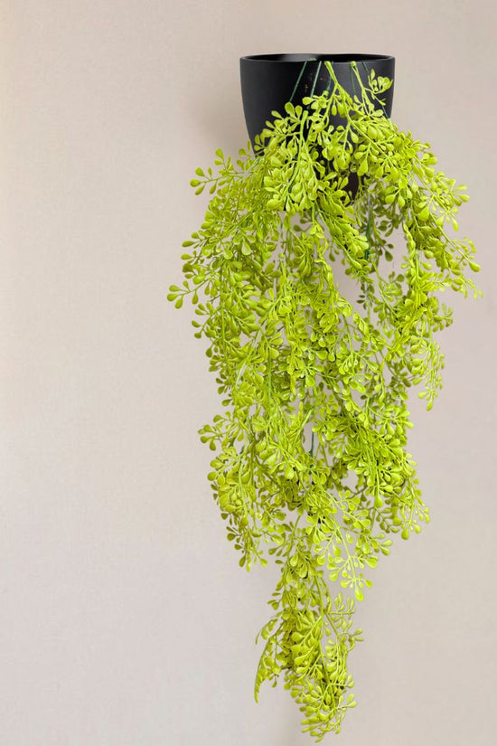De Gardenia Artificial Hanging Plant with Basket – Realistic Green Leaves & Creepers for Home, Living Room & Wall Decoration
