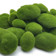 De Gardenia Artificial Moss Rocks – 24 PCS in 3 Sizes | Green Moss Balls & Decorative Stones for Fairy Gardens, Crafts & Floral Decor