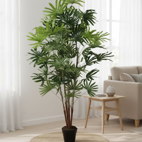 De Gardenia 150CM Artificial Rhapis Palm (Without Pot) – Tall Lifelike Tropical Plant for Home, Office & Indoor Décor