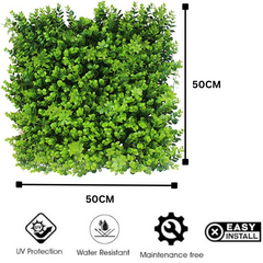 De Gardenia 50x50 cm Artificial Greenery Wall Panel – Lush Faux Vertical Garden Mat for Wall, Balcony & Home Décor
