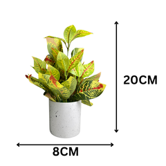 De Gardenia Artificial Rubber Plant – Small Faux Potted Plant for Tabletop, Home, Bathroom & Office Décor | Indoor Decorative Greenery