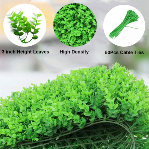 De Gardenia 50x50 cm Artificial Greenery Wall Panel – Lush Faux Vertical Garden Mat for Wall, Balcony & Home Décor
