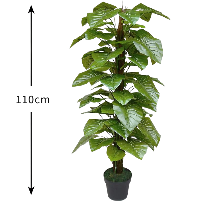 De Gardenia 110CM Big Artificial Pothos with Moss Stick (Without Pot) – Lifelike Tall Climbing Plant for Home & Office Décor