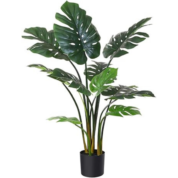 De Gardenia 120CM Artificial Monstera Plant 11 Leaves with Pot – Lifelike Decorative Plant for Home, Office & Indoor Décor
