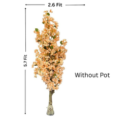 De Gardenia Artificial Bougainvillea Tree – 5.7 Feet Tall | Faux Flowering Tree with Pink Blooms for Home, Balcony & Office Décor | Indoor Outdoor UV Resistant Decorative Plant Without Pot