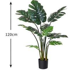 De Gardenia 120CM Artificial Monstera Plant 11 Leaves with Pot – Lifelike Decorative Plant for Home, Office & Indoor Décor