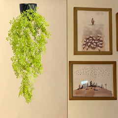 De Gardenia Artificial Hanging Plant with Basket – Realistic Green Leaves & Creepers for Home, Living Room & Wall Decoration