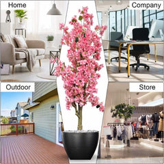 De Gardenia Artificial Bougainvillea Tree – 5.7 Feet Tall | Faux Flowering Tree with Pink Blooms for Home, Balcony & Office Décor | Indoor Outdoor UV Resistant Decorative Plant Without Pot