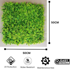 De Gardenia 50x50 cm Artificial Greenery Wall Panel – Lush Faux Vertical Garden Mat for Wall, Balcony & Home Décor