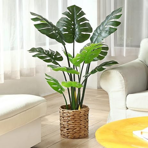 De Gardenia 120CM Artificial Monstera Plant (Without Pot) – Lifelike Decorative Tropical Plant for Home & Office Décor
