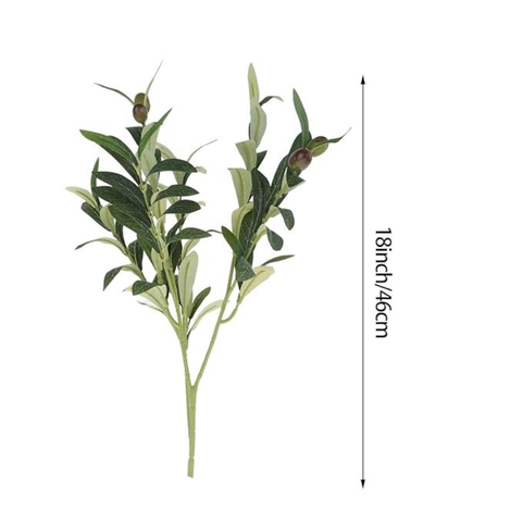 De Gardenia Faux Olive Branches with Fruits & Leaves – Decorative Artificial Stems for Vases & Home Styling (Pack of 3 Sticks | Vase Not Included)