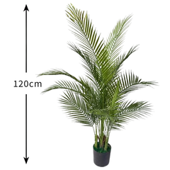 De Gardenia 120CM Artificial Areca Palm X4 (18 Leaves, Without Pot) – Lifelike Tropical Plant for Home & Office Décor