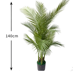 De Gardenia 140CM Artificial Areca Palm X4 (33 Leaves, Without Pot) – Lifelike Tall Tropical Plant for Home & Office Décor