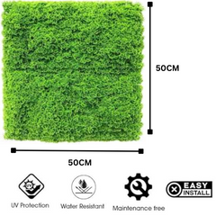 De Gardenia 50x50 cm Artificial Greenery Wall Panel – Lush Faux Vertical Garden Mat for Wall, Balcony & Home Décor