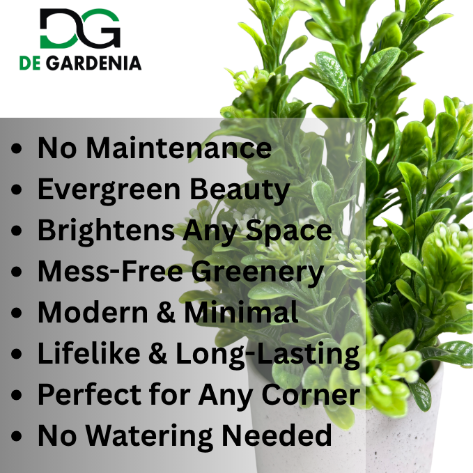 De Gardenia Artificial Rubber Plant – Small Faux Potted Plant for Tabletop, Home, Bathroom & Office Décor | Indoor Decorative Greenery