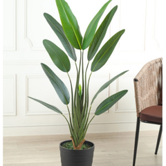 De Gardenia Bird of Paradise X1  120 cm Tall Artificial Plant | Lifelike Tropical Faux Greenery Without Pot for Home & Office Décor