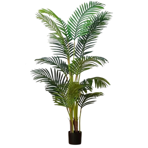 De Gardenia 180CM Artificial Areca Palm X4 (Without Pot) – Extra Tall Lifelike Tropical Plant for Home, Office & Event Décor